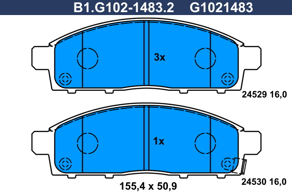 Brake Pad Set, disc brake (B1.G102-1483.2)