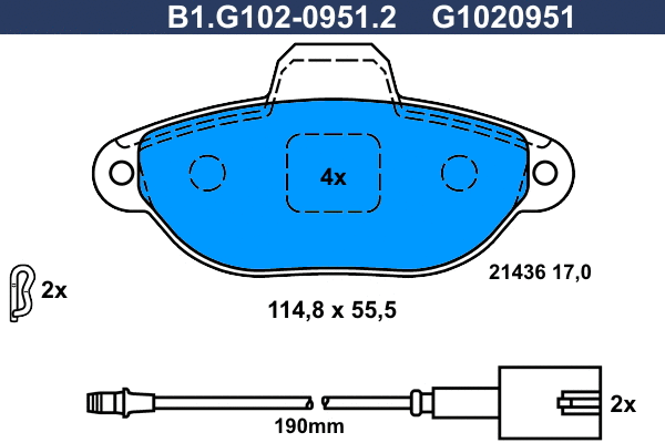 Brake Pad Set, disc brake (B1.G102-0951.2)