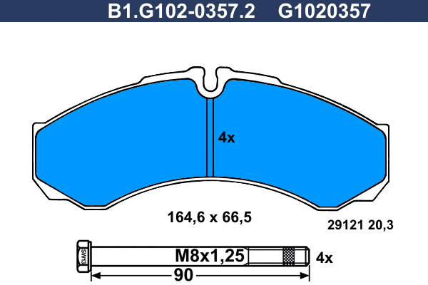 Brake Pad Set, disc brake (B1.G102-0357.2)