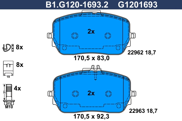 Brake Pad Set, disc brake (B1.G120-1693.2)