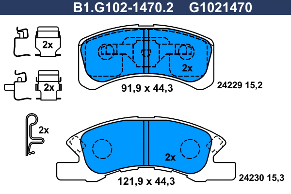 Brake Pad Set, disc brake (B1.G102-1470.2)