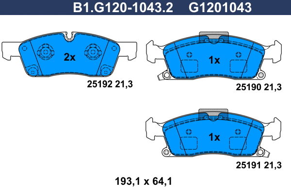 Brake Pad Set, disc brake (B1.G120-1043.2)