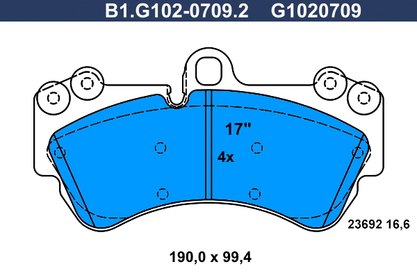 Brake Pad Set, disc brake (B1.G102-0709.2)