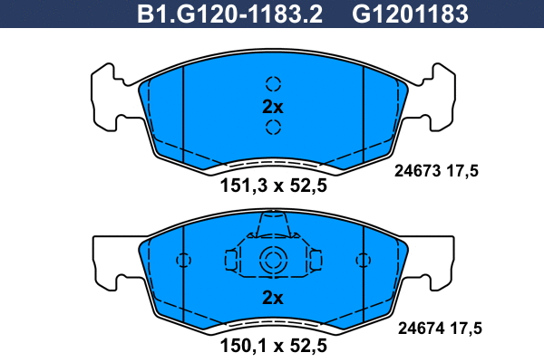 Brake Pad Set, disc brake (B1.G120-1183.2)