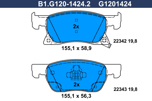 Brake Pad Set, disc brake (B1.G120-1424.2)
