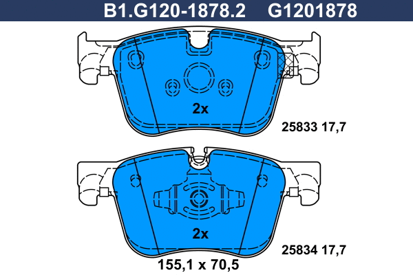 Brake Pad Set, disc brake (B1.G120-1878.2)