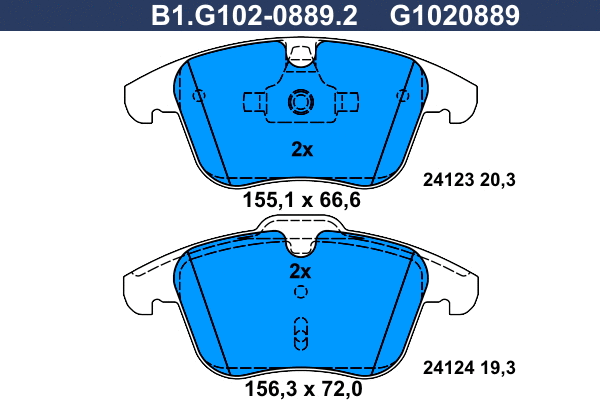 Brake Pad Set, disc brake (B1.G102-0889.2)