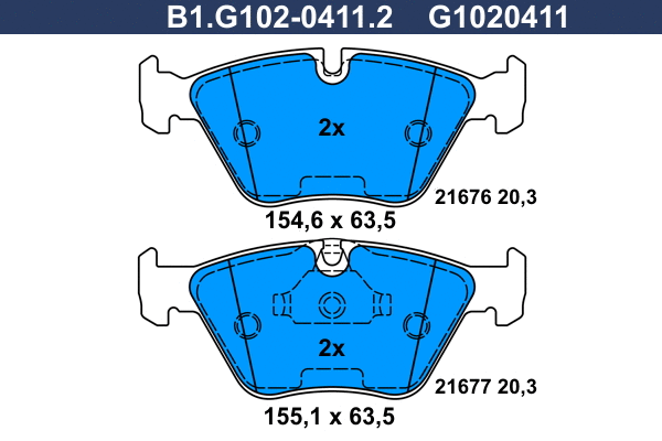 Brake Pad Set, disc brake (B1.G102-0411.2)
