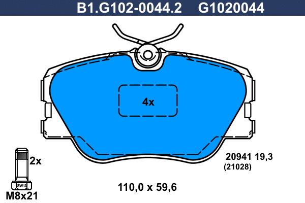 Brake Pad Set, disc brake (B1.G102-0044.2)