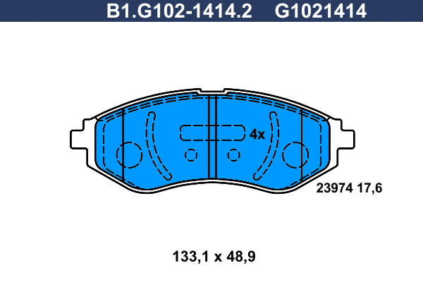 Brake Pad Set, disc brake (B1.G102-1414.2)