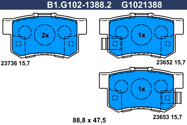 Brake Pad Set, disc brake (B1.G102-1388.2)