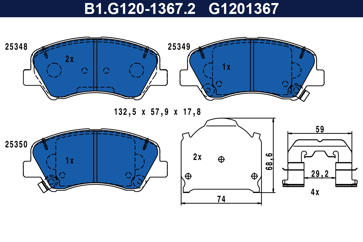 Brake Pad Set, disc brake (B1.G120-1367.2)