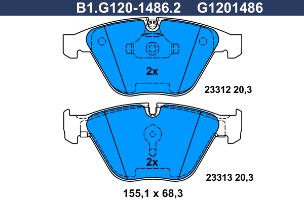 Brake Pad Set, disc brake (B1.G120-1486.2)