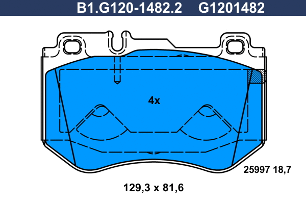 Brake Pad Set, disc brake (B1.G120-1482.2)