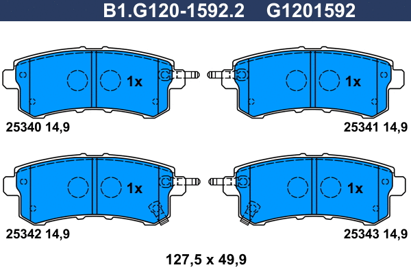 Brake Pad Set, disc brake (B1.G120-1592.2)