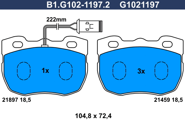 Brake Pad Set, disc brake (B1.G102-1197.2)