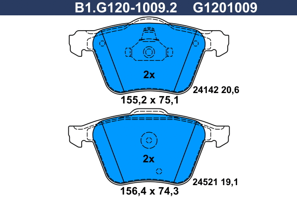 Brake Pad Set, disc brake (B1.G120-1009.2)