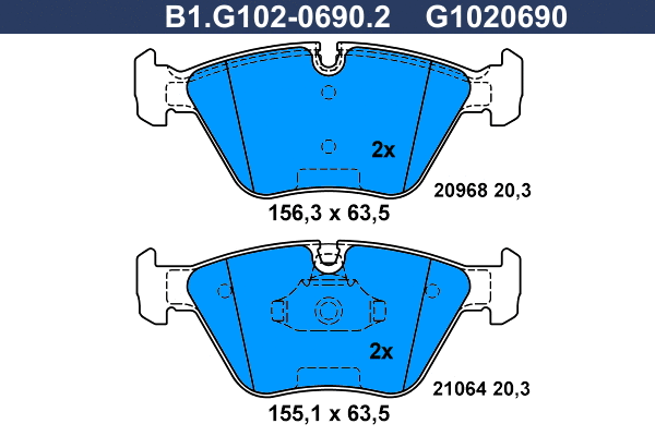 Brake Pad Set, disc brake (B1.G102-0690.2)
