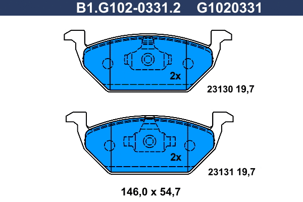 Brake Pad Set, disc brake (B1.G102-0331.2)