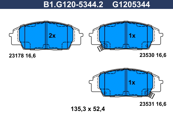 Brake Pad Set, disc brake (B1.G120-5344.2)