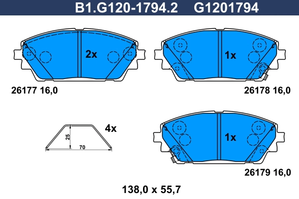 Brake Pad Set, disc brake (B1.G120-1794.2)
