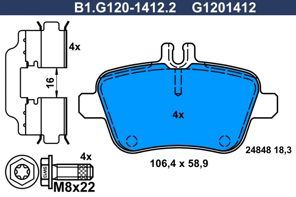 Brake Pad Set, disc brake (B1.G120-1412.2)