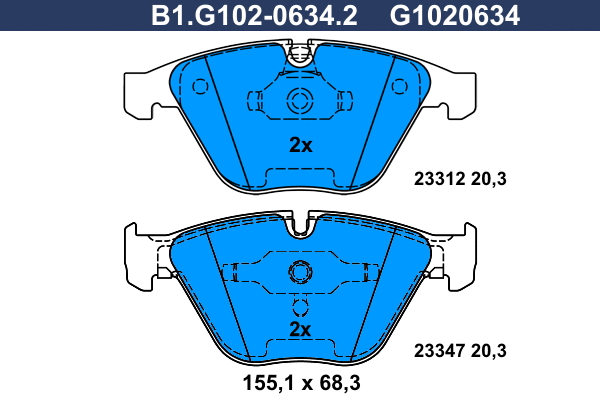 Brake Pad Set, disc brake (B1.G102-0634.2)