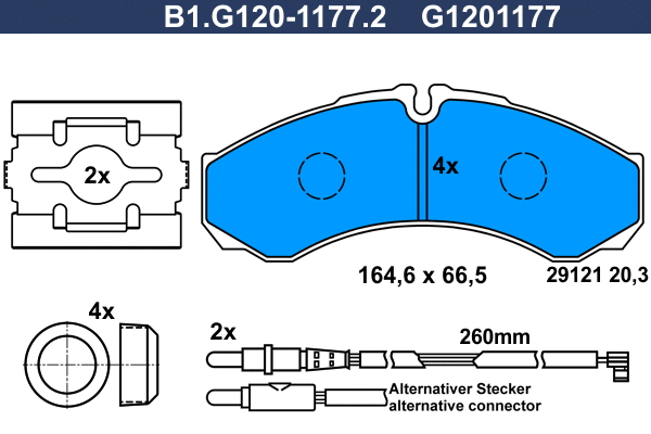 Brake Pad Set, disc brake (B1.G120-1177.2)