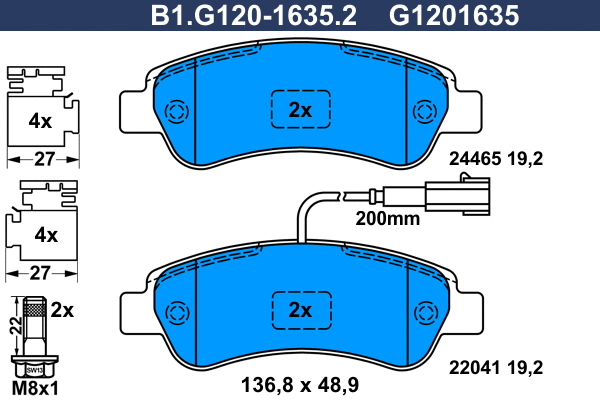 Brake Pad Set, disc brake (B1.G120-1635.2)