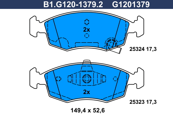Brake Pad Set, disc brake (B1.G120-1379.2)