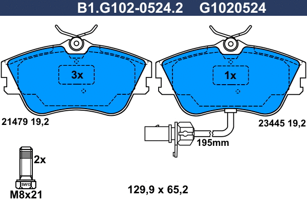 Brake Pad Set, disc brake (B1.G102-0524.2)