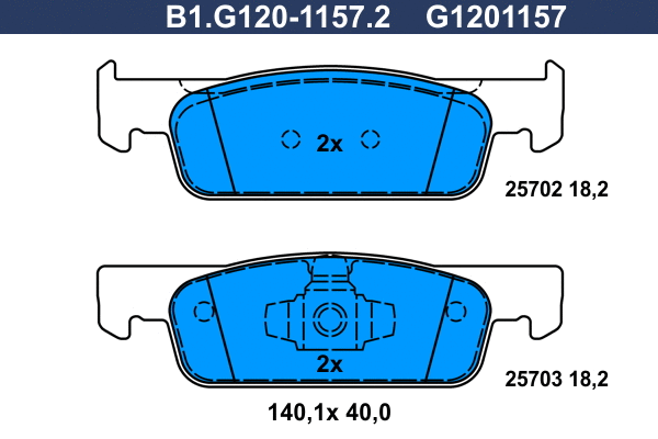Brake Pad Set, disc brake (B1.G120-1157.2)
