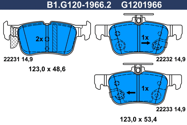 Brake Pad Set, disc brake (B1.G120-1966.2)
