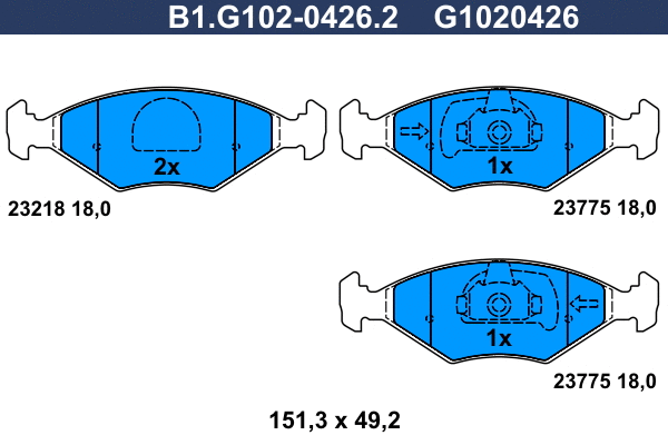 Brake Pad Set, disc brake (B1.G102-0426.2)