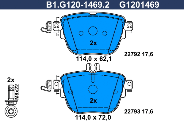 Brake Pad Set, disc brake (B1.G120-1469.2)