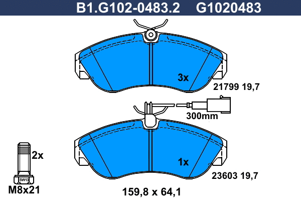 Brake Pad Set, disc brake (B1.G102-0483.2)