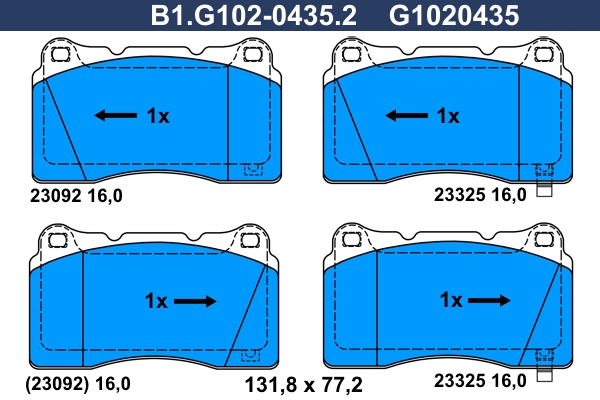 Brake Pad Set, disc brake (B1.G102-0435.2)