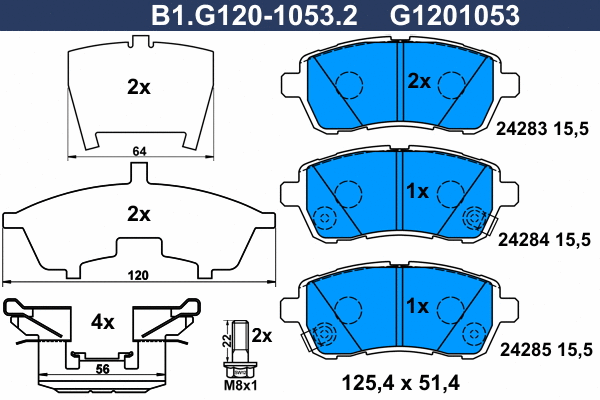 Brake Pad Set, disc brake (B1.G120-1053.2)