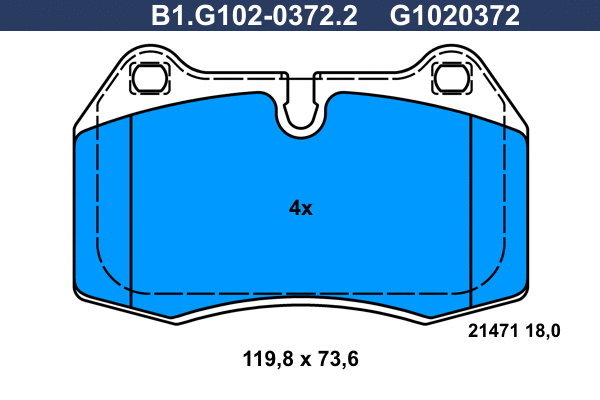 Brake Pad Set, disc brake (B1.G102-0372.2)