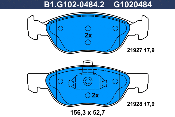 Brake Pad Set, disc brake (B1.G102-0484.2)