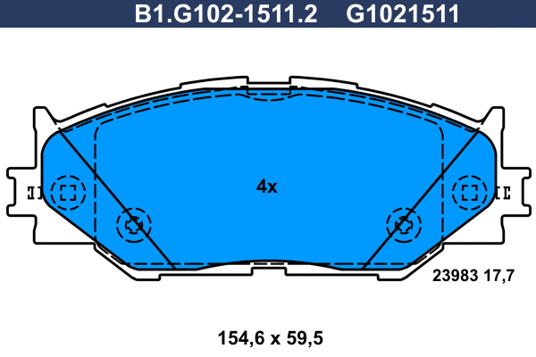 Brake Pad Set, disc brake (B1.G102-1511.2)