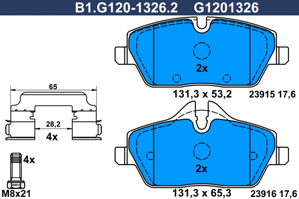 Brake Pad Set, disc brake (B1.G120-1326.2)