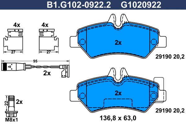 Brake Pad Set, disc brake (B1.G102-0922.2)