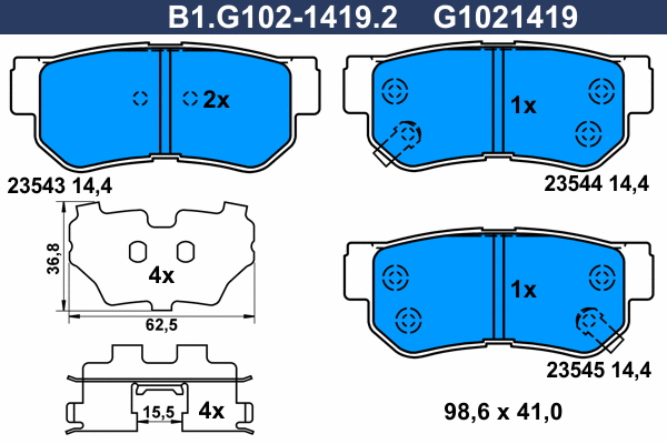 Brake Pad Set, disc brake (B1.G102-1419.2)