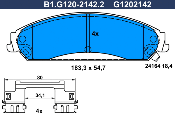 Brake Pad Set, disc brake (B1.G120-2142.2)