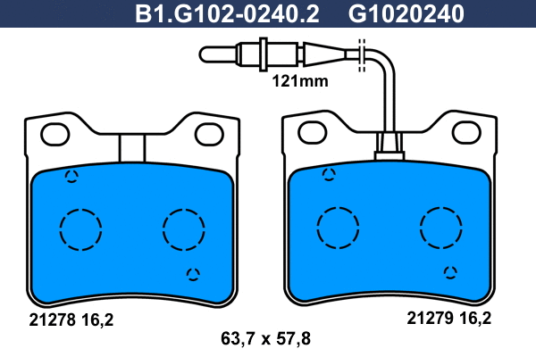 Brake Pad Set, disc brake (B1.G102-0240.2)