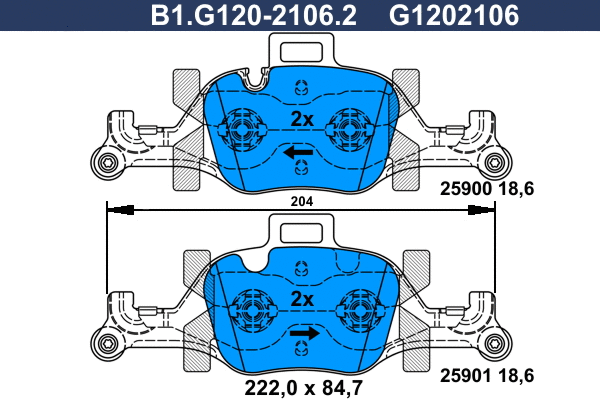 Brake Pad Set, disc brake (B1.G120-2106.2)