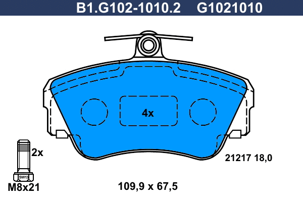 Brake Pad Set, disc brake (B1.G102-1010.2)