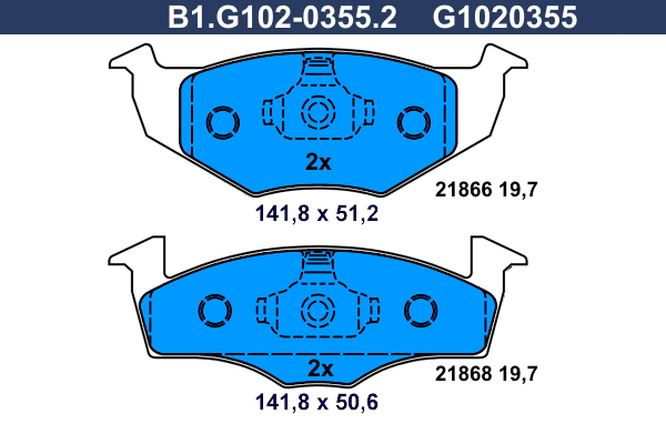 Brake Pad Set, disc brake (B1.G102-0355.2)