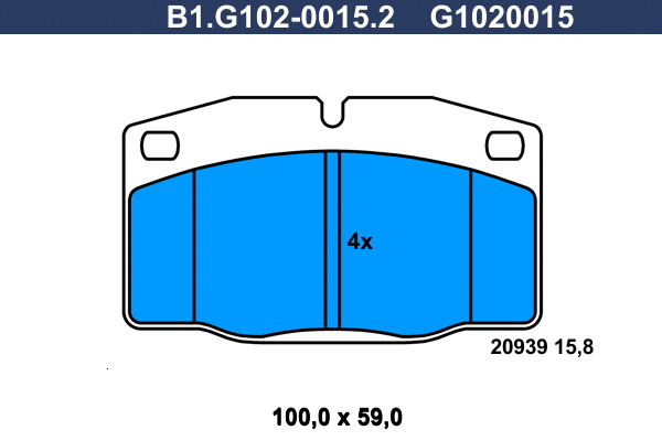 Brake Pad Set, disc brake (B1.G102-0015.2)
